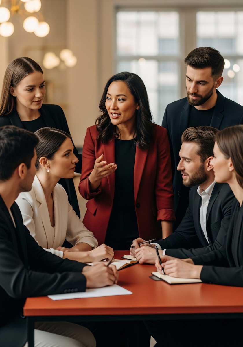 Executive search professional meeting in boardroom
